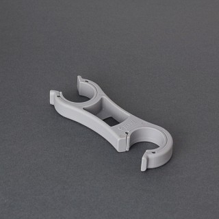 1 - Suporte para rack Fiamma cinza com trava para fechamento de porta-bicicletas